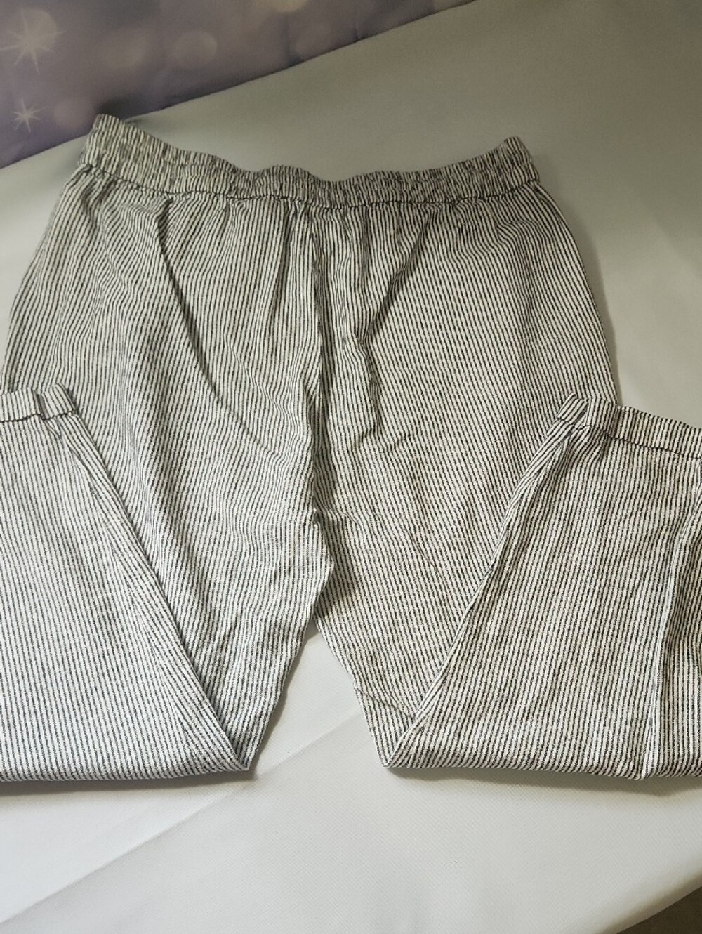 J. Crew Black and White Striped Cropped Drawstring Pants - Picture 8 of 10